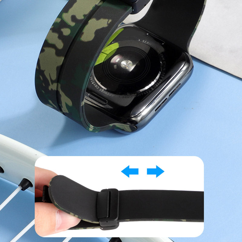 For Apple Watch Series 9 8 7 41mm 6 5 4 SE (2023) SE (2022) SE 40mm 3 2 1 38mm Magnetic Watch Band Camo Silicone Watch Strap For Apple Watch Series 9 8 7 41mm 6 5 4 SE (2023) SE (2022) SE 40mm 3 2 1 38mm Magnetic Watch Band Camo Silicone Watch Strap